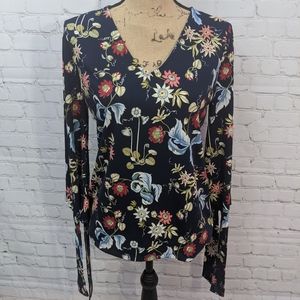 Ann Taylor Factory Floral 3/4 Sleeve Shirt Small